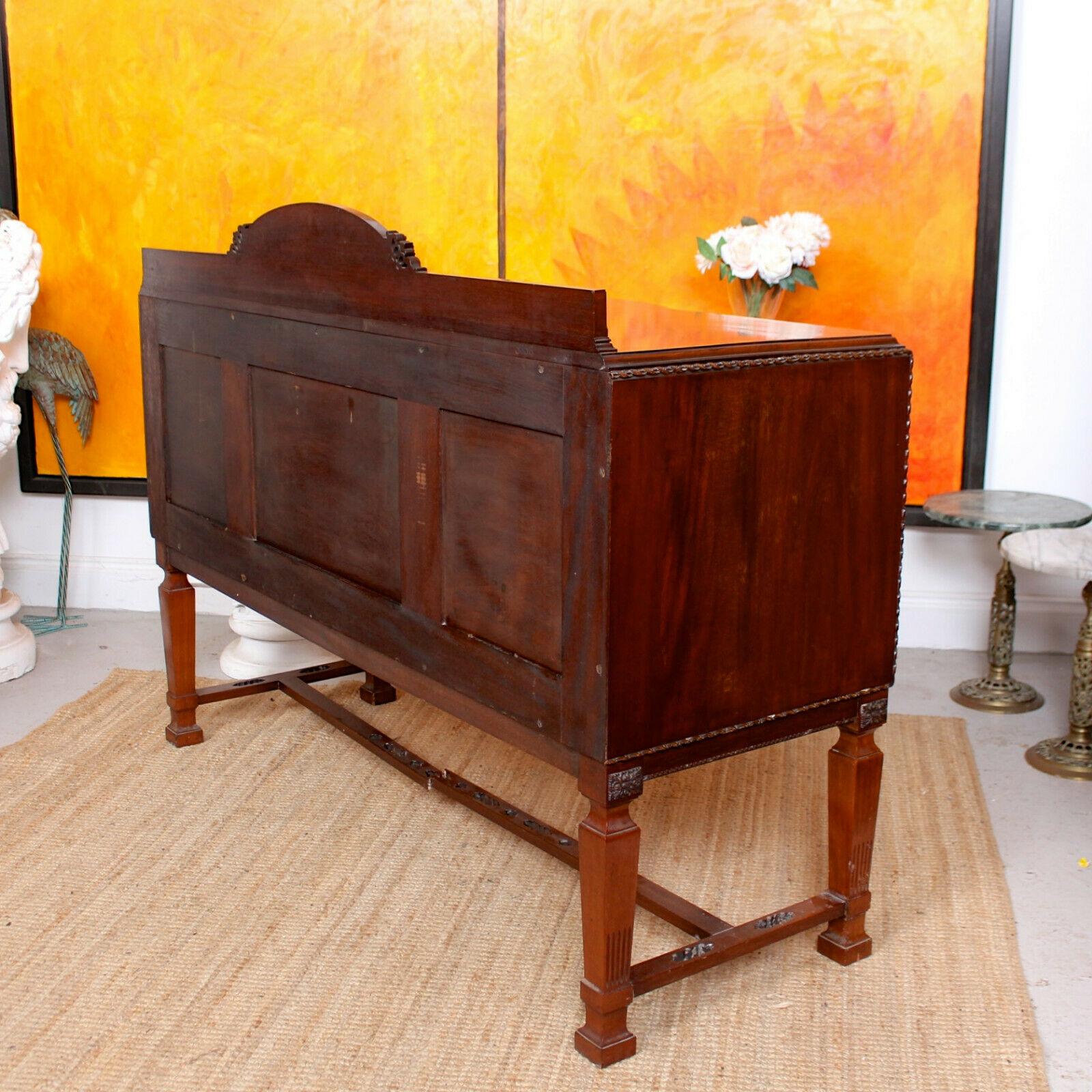 English Sideboard Mahogany Credenza Carved 8