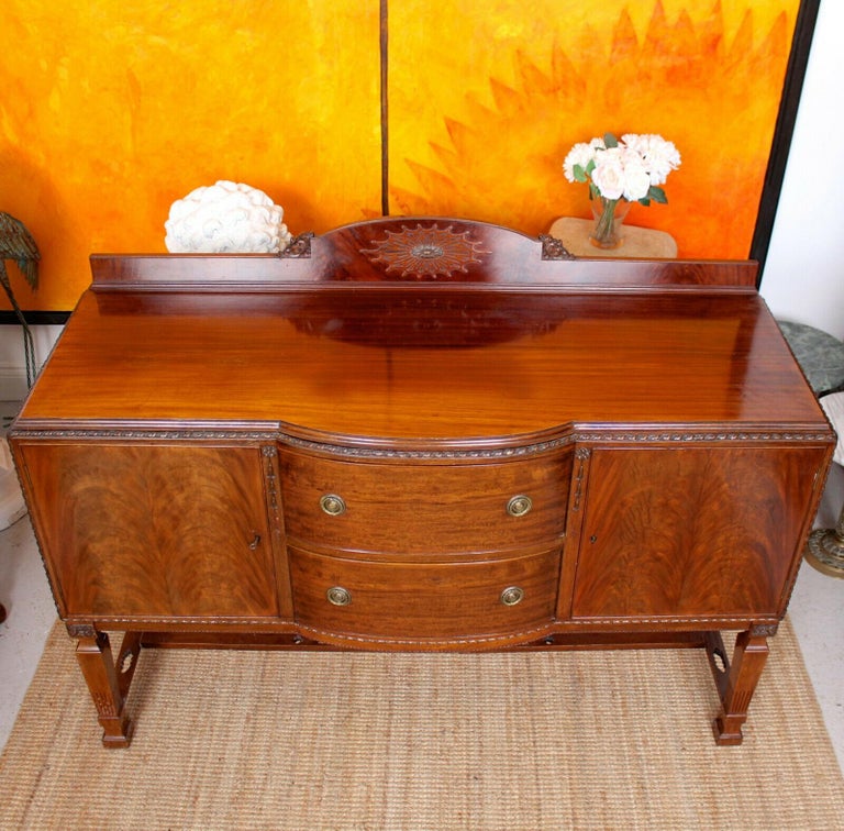 English Sideboard Mahogany Credenza Carved at 1stDibs