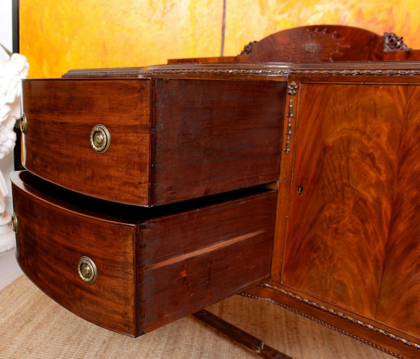 English Sideboard Mahogany Credenza Carved 3