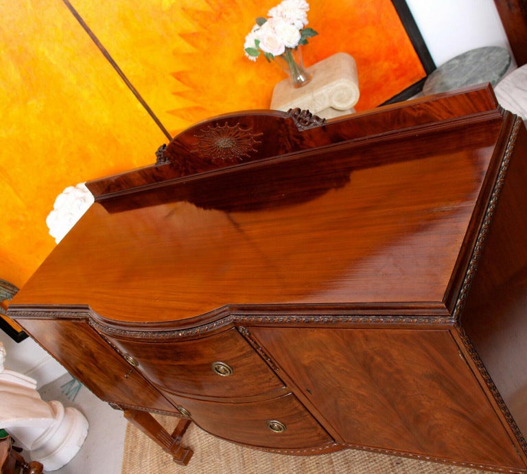 English Sideboard Mahogany Credenza Carved at 1stDibs