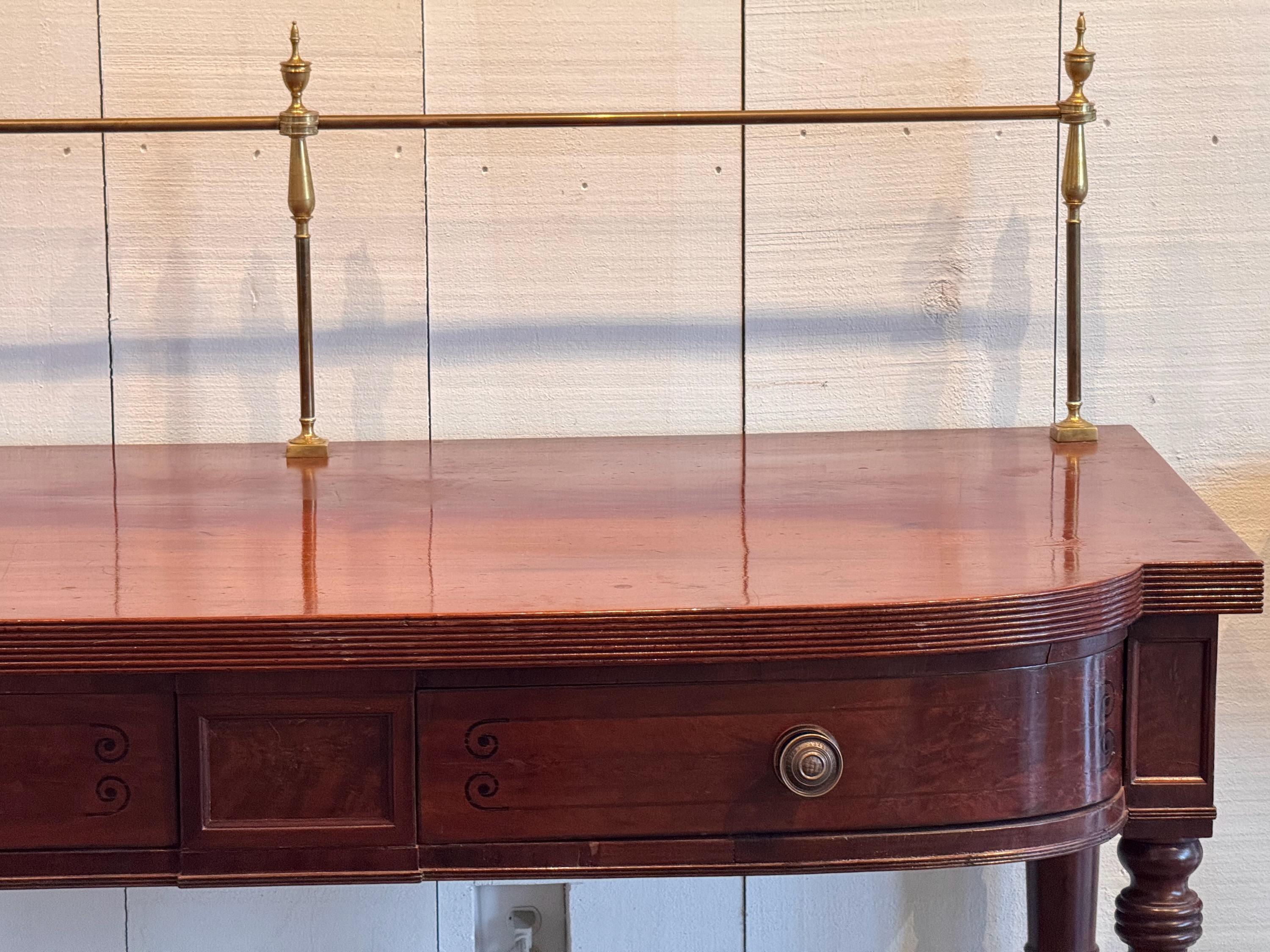 Brass English Sideboard With Splash Rail For Sale