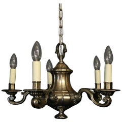 English Silver 5-Light Antique Chandelier