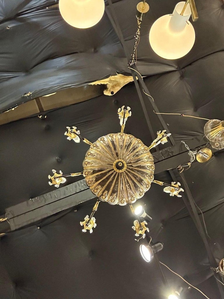 English Silver and Bronze Chandelier For Sale at 1stDibs