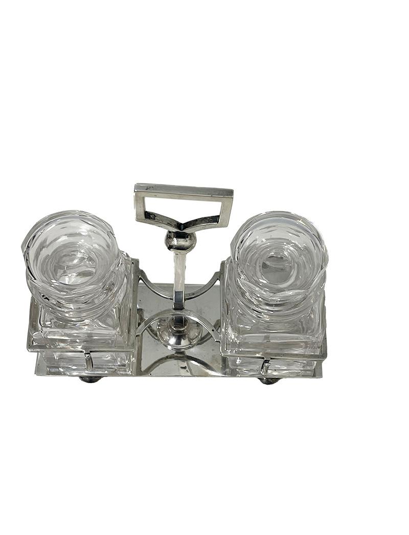 Englischer Marmeladenbehälter aus Silber und Kristall von William Hutton & Son Ltd, 1916 im Angebot 3