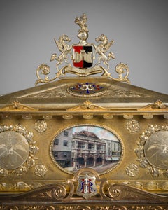 English Silver and Enamel Two-Tiered Freedom Casket, Dated 1899