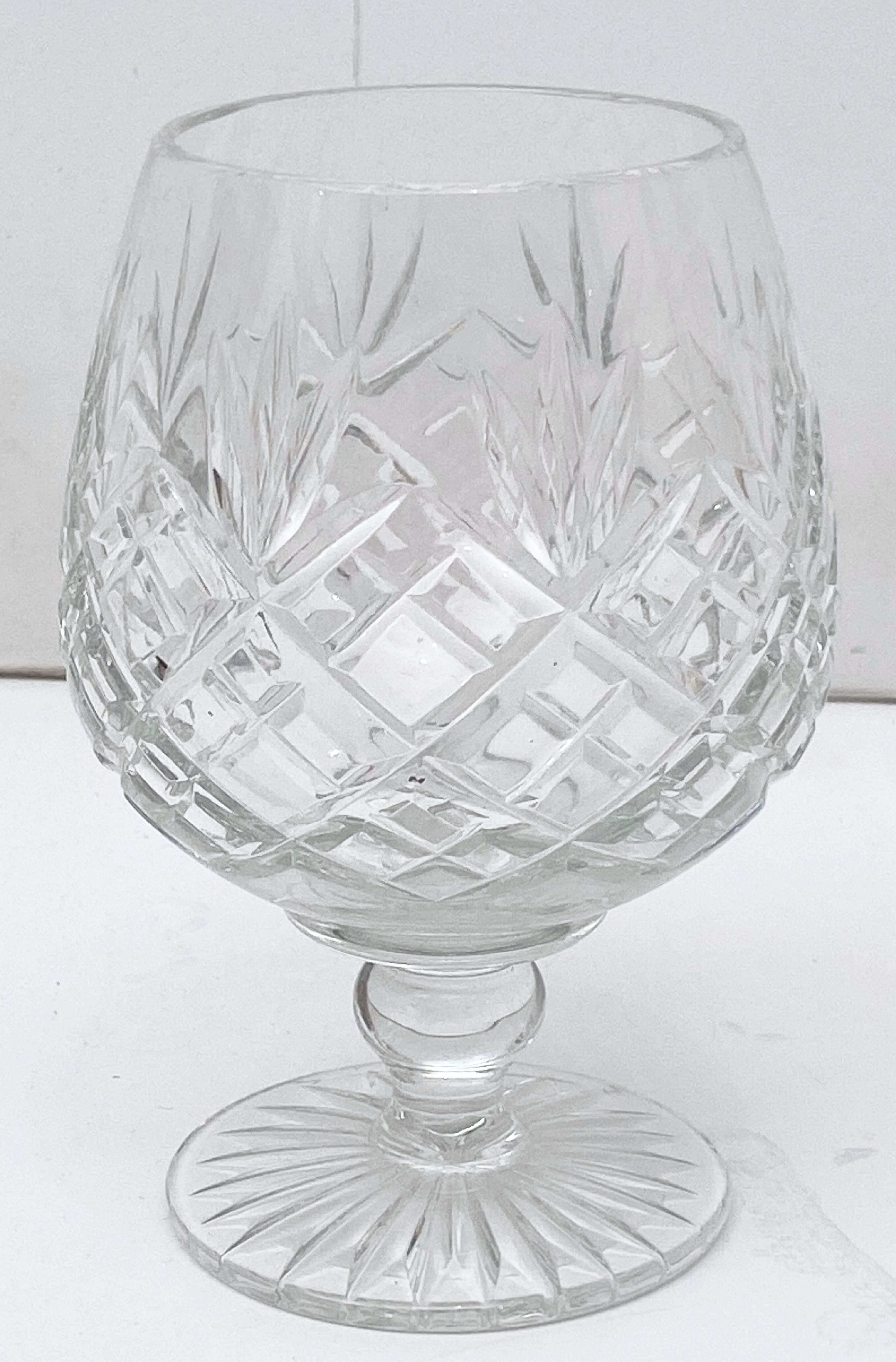English Silver Brandy Warmer with Cut Crystal Glass Snifter 2
