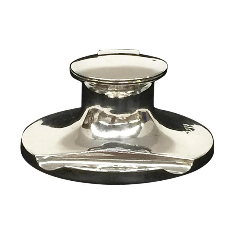 Tintero de plata inglés de Cohen & Charles, Chester, 1908