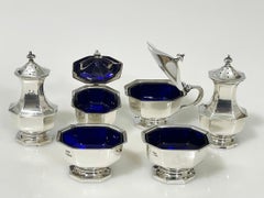 English Silver condiment set by Mappin & Webb, Birmingham, 1927