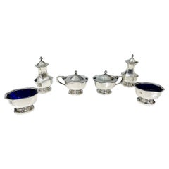 English Silver condiment set by Mappin & Webb, Birmingham, 1927