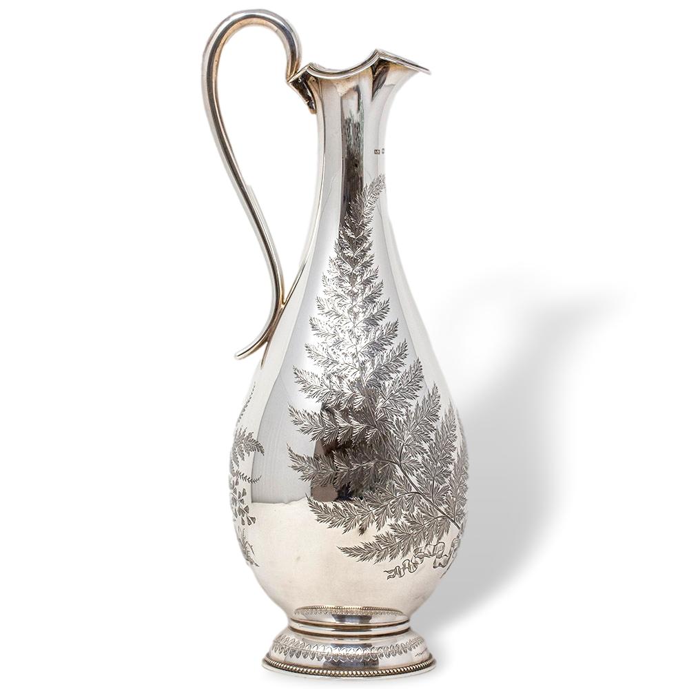 Late Victorian English Silver Engraved Decanter Widdowson & Veale For Sale