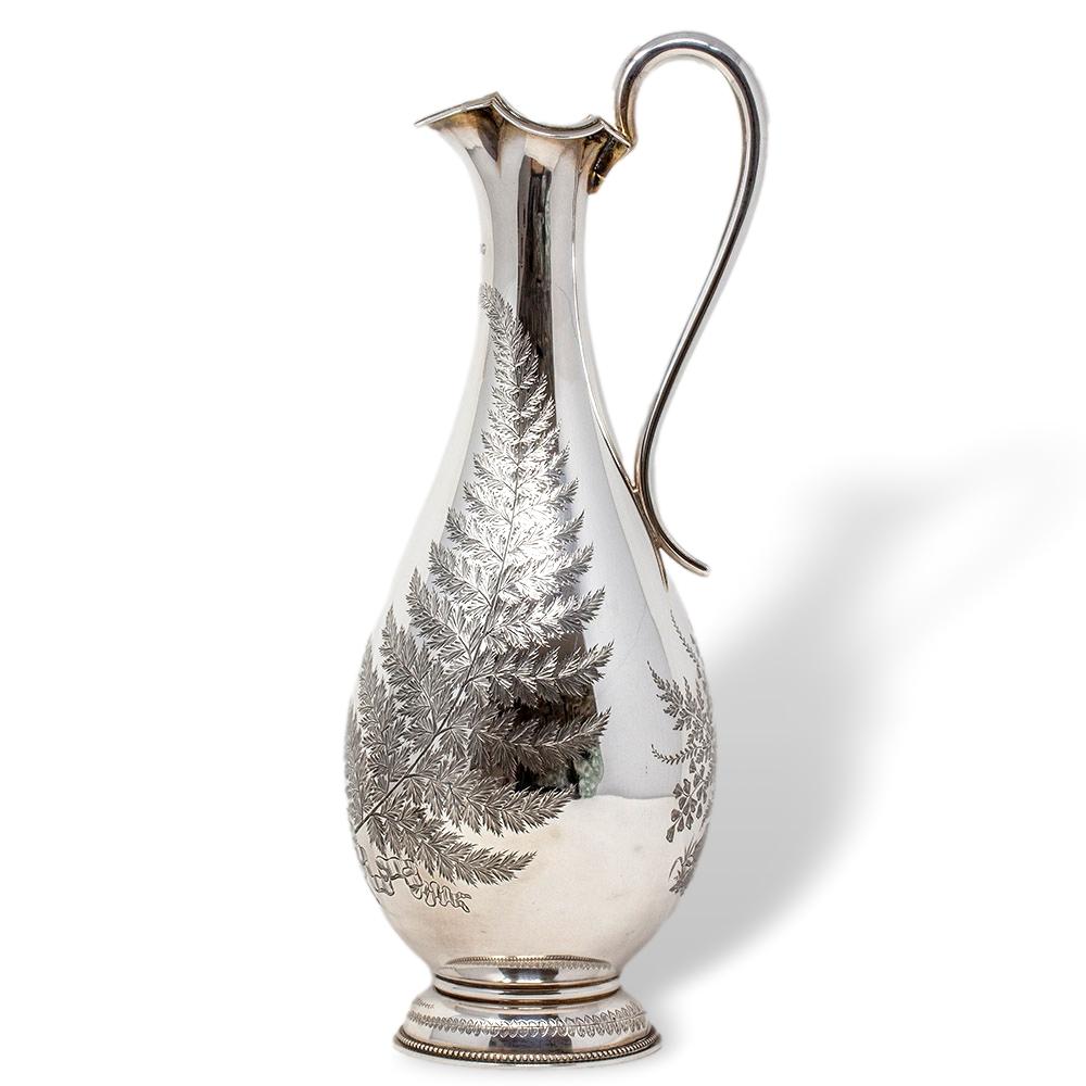 Cast English Silver Engraved Decanter Widdowson & Veale For Sale