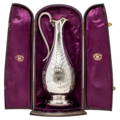 English Silver Engraved Decanter Widdowson & Veale
