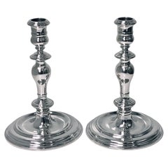 English Silver Georgian Style Candelabra Candlesticks London 60 Oz