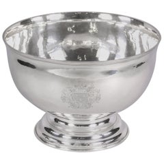 Antique English Silver Georgian Style Punchbowl