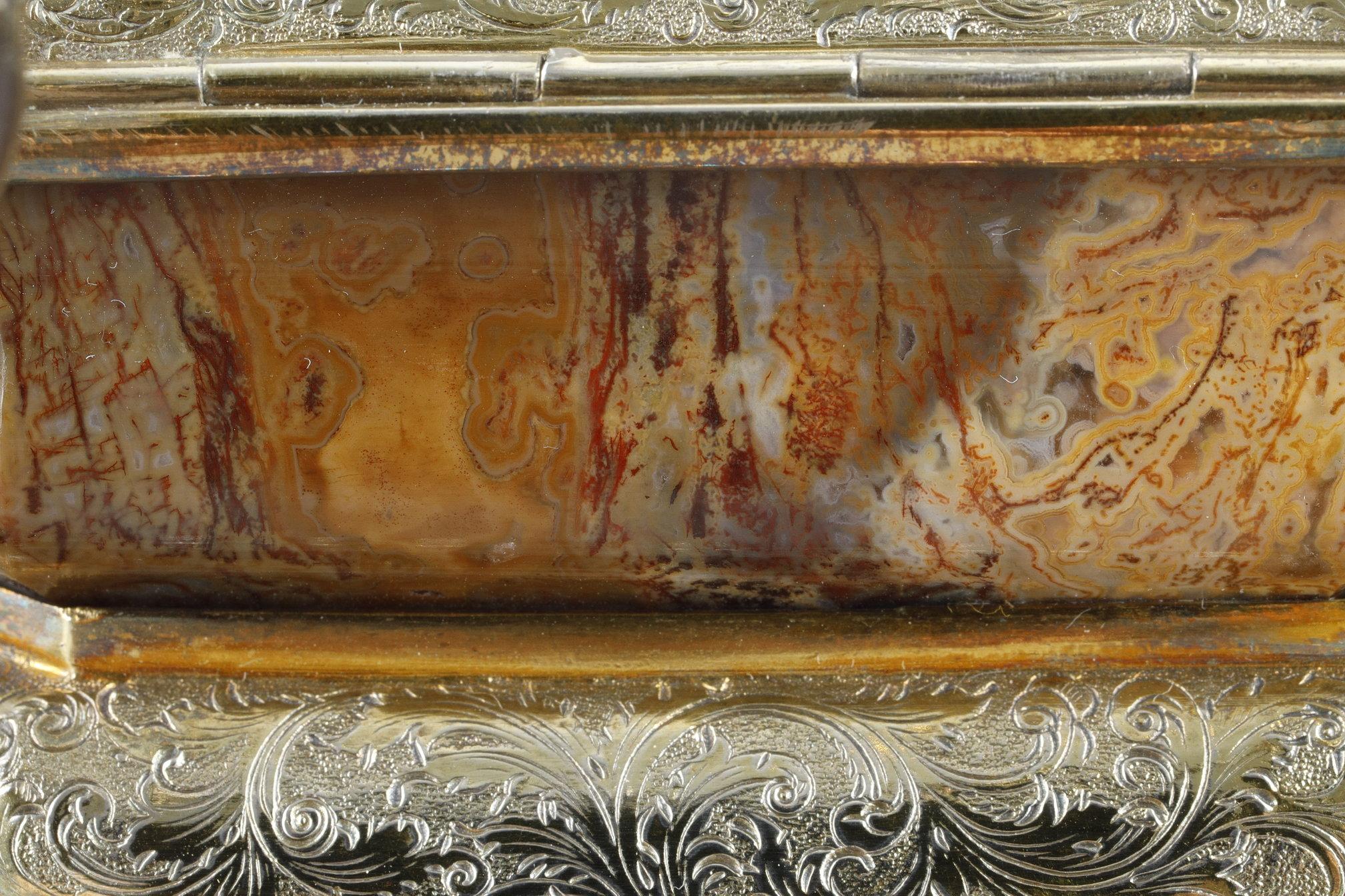 English Silver-Gilt and Agate Inkstand, circa 1830 For Sale 9