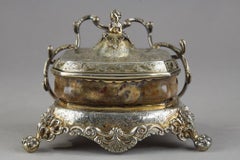 English Silver-Gilt and Agate Inkstand, circa 1830