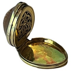 English silver-gilt mounted cowrie shell vinaigrette