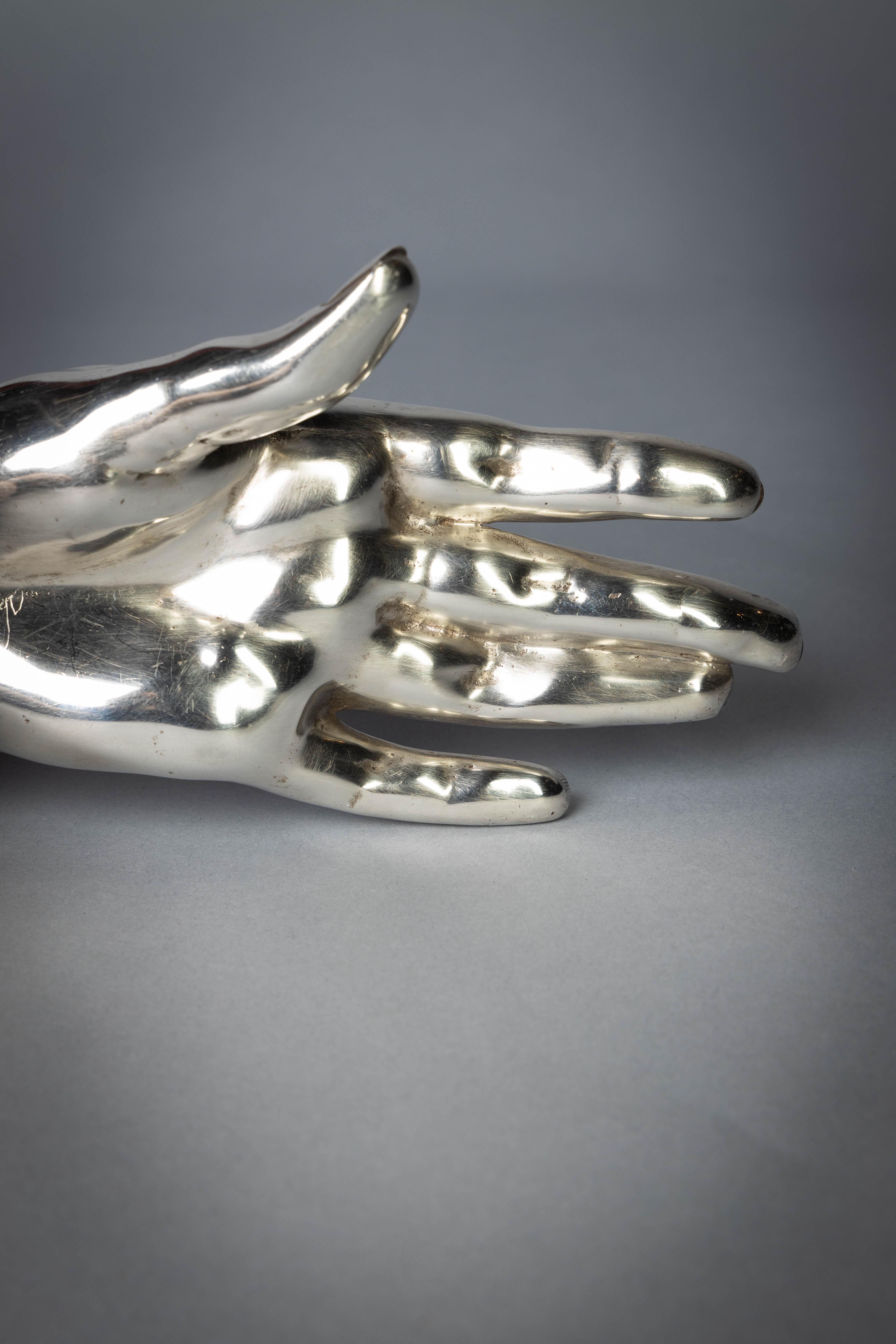 Early 20th Century English Silver Hand, London, 1909 For Sale