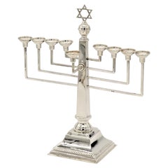 English Silver Hanukkah Lamp, London, 1947