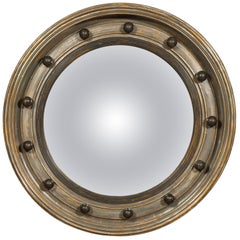 English Silver Leaf Bullseye Convex Mirror 