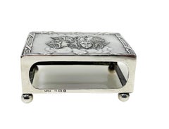 English silver match box cover by Henry Matthews, 1903