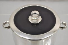 Englisch Silber MFG Co. Mitte des Jahrhunderts Art Deco Versilberter Eiskübel mit Deckel