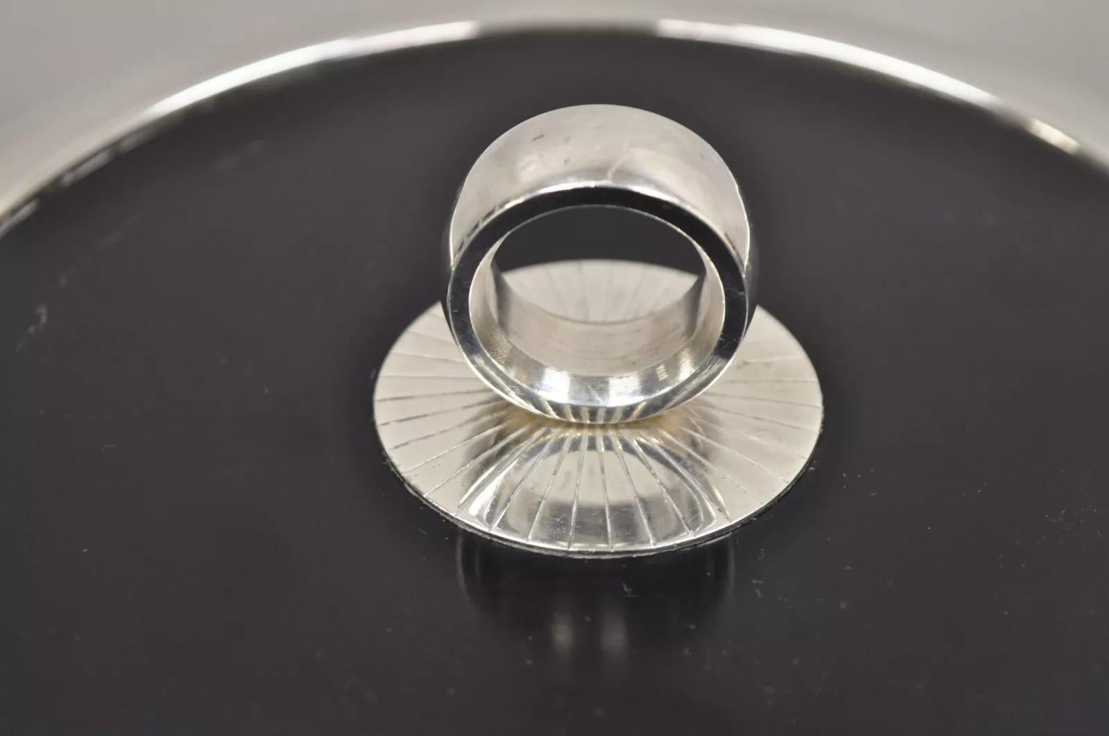 Englisch Silber MFG Co. Mitte des Jahrhunderts Art Deco Versilberter Eiskübel mit Deckel (Unbekannt) im Angebot