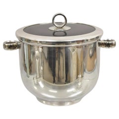 English Silver MFG Co. Mid Century Art Deco Silver Plated Lidded Ice Bucket