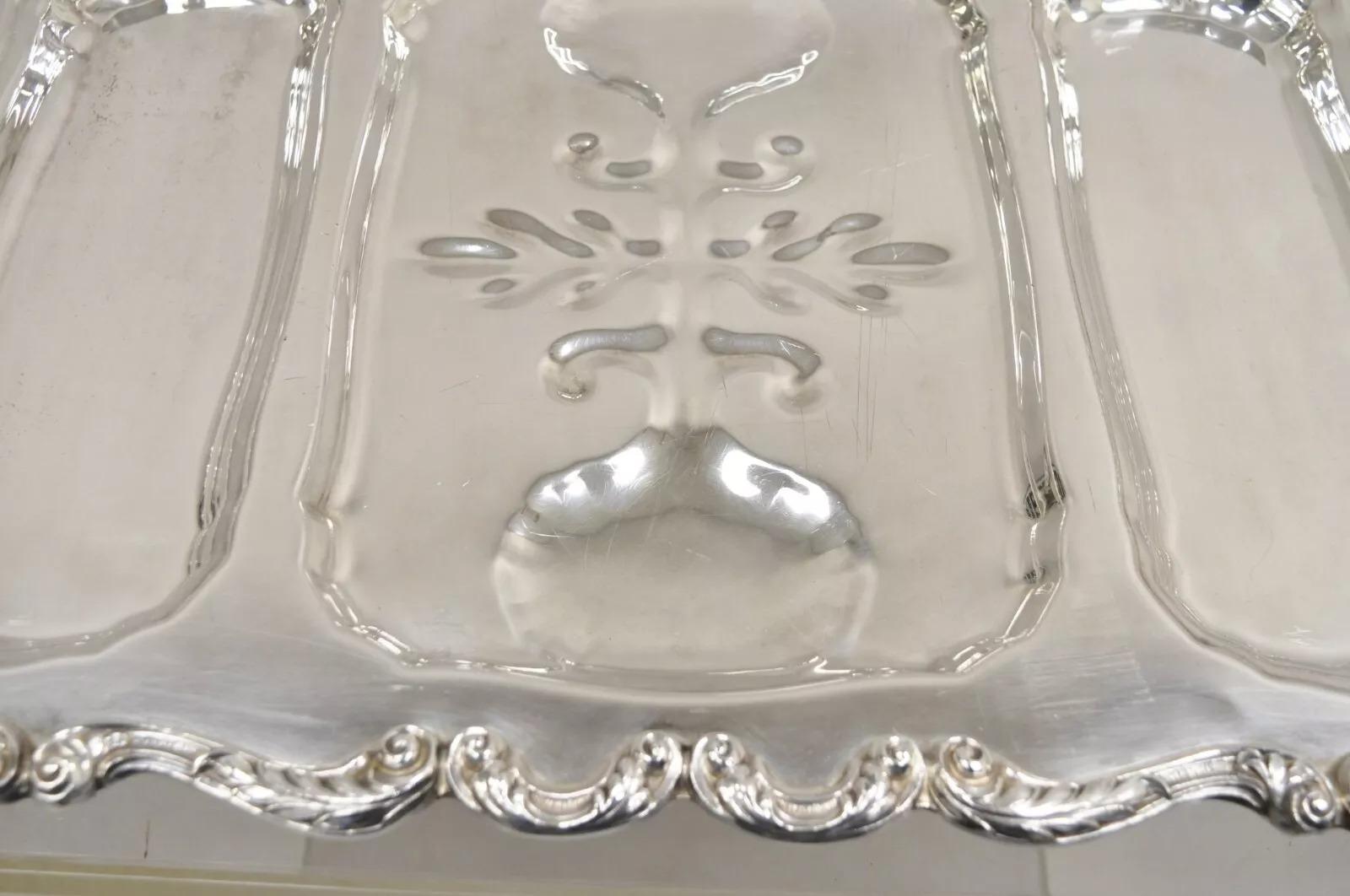 English Silver Mfg Co Cubiertos de carne bañados en plata victoriana Bandeja de servir Desconocido en venta