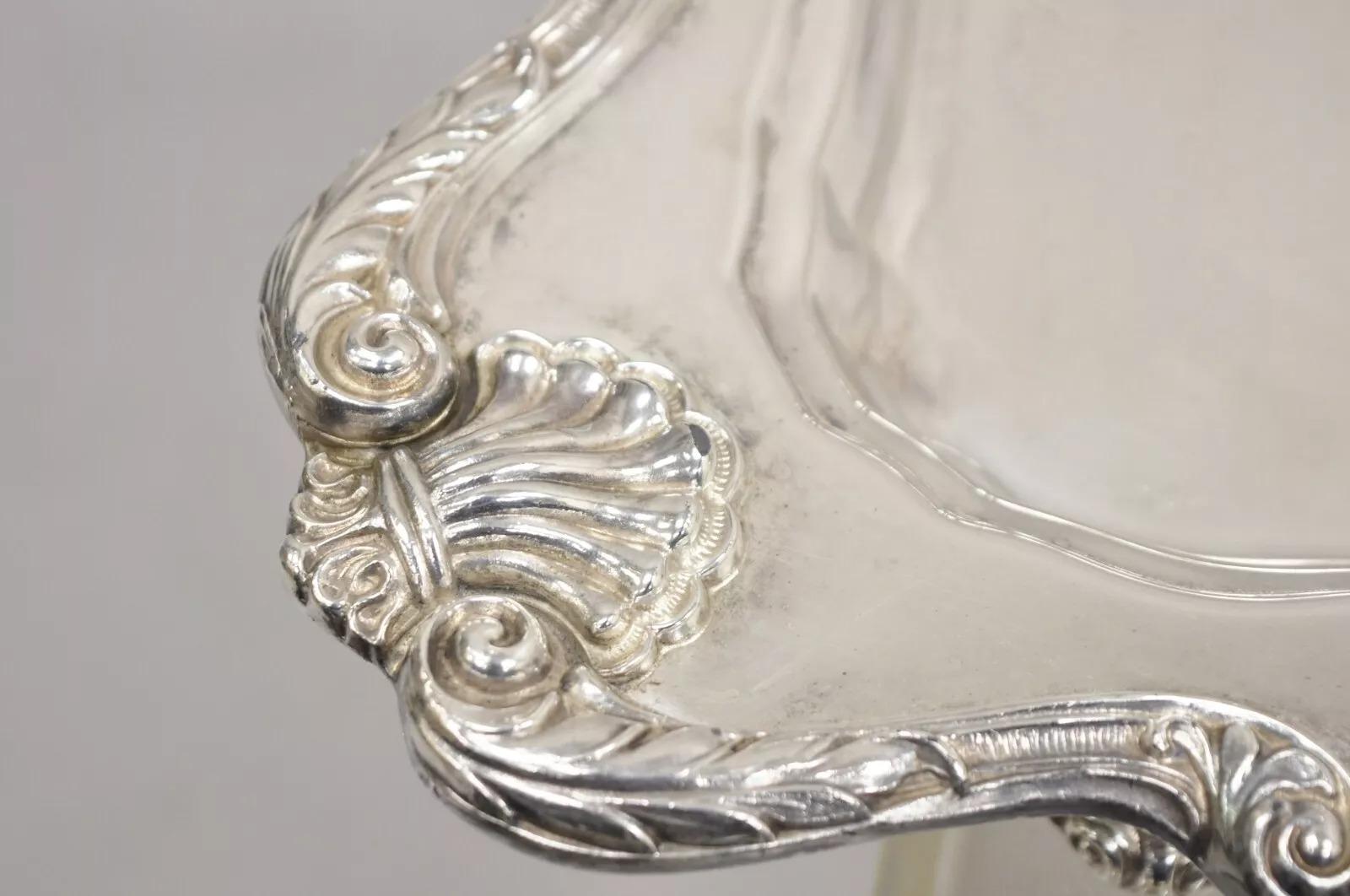 English Silver Mfg Co Cubiertos de carne bañados en plata victoriana Bandeja de servir en Bueno estado para la venta en Philadelphia, PA