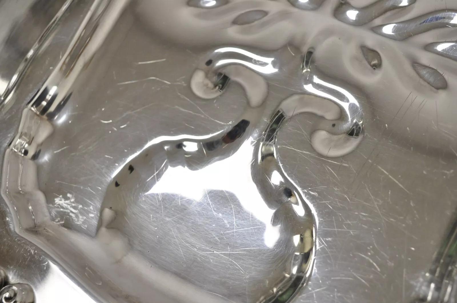 English Silver Mfg Co Cubiertos de carne bañados en plata victoriana Bandeja de servir Chapado en plata en venta