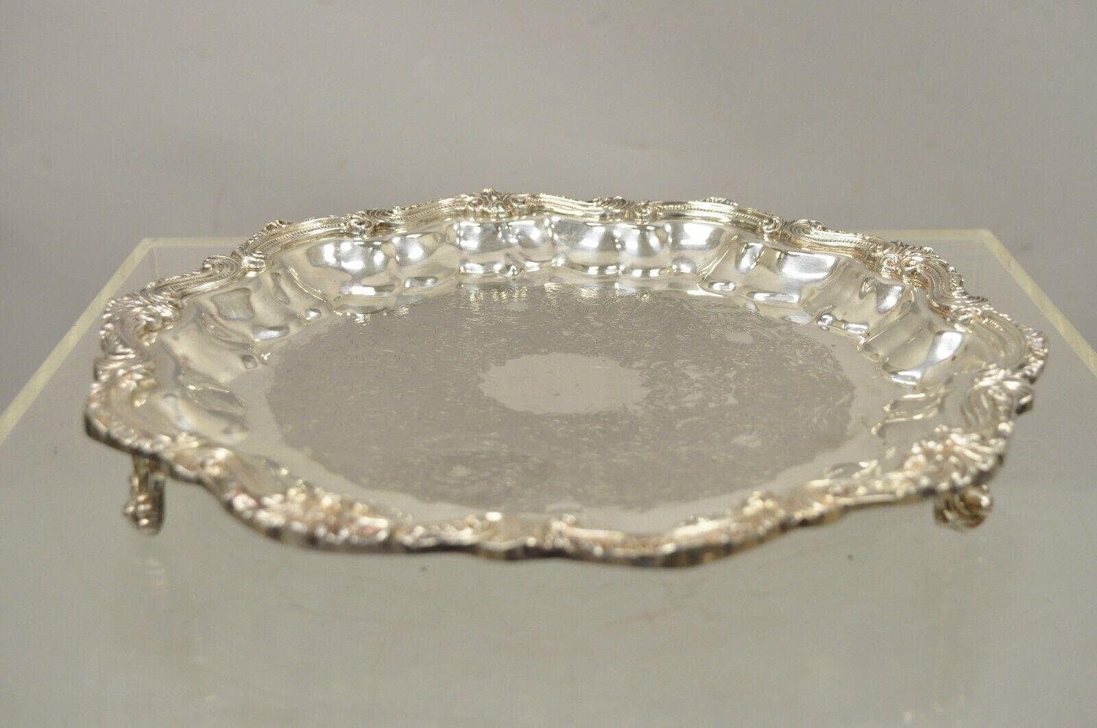 English Silver Mfg Corp Silver Plated Regency Style Scalloped Platter Tray For Sale 2