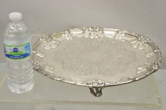 English Silver Mfg Corp Silver Plated Round Regency Style Platter Tray
