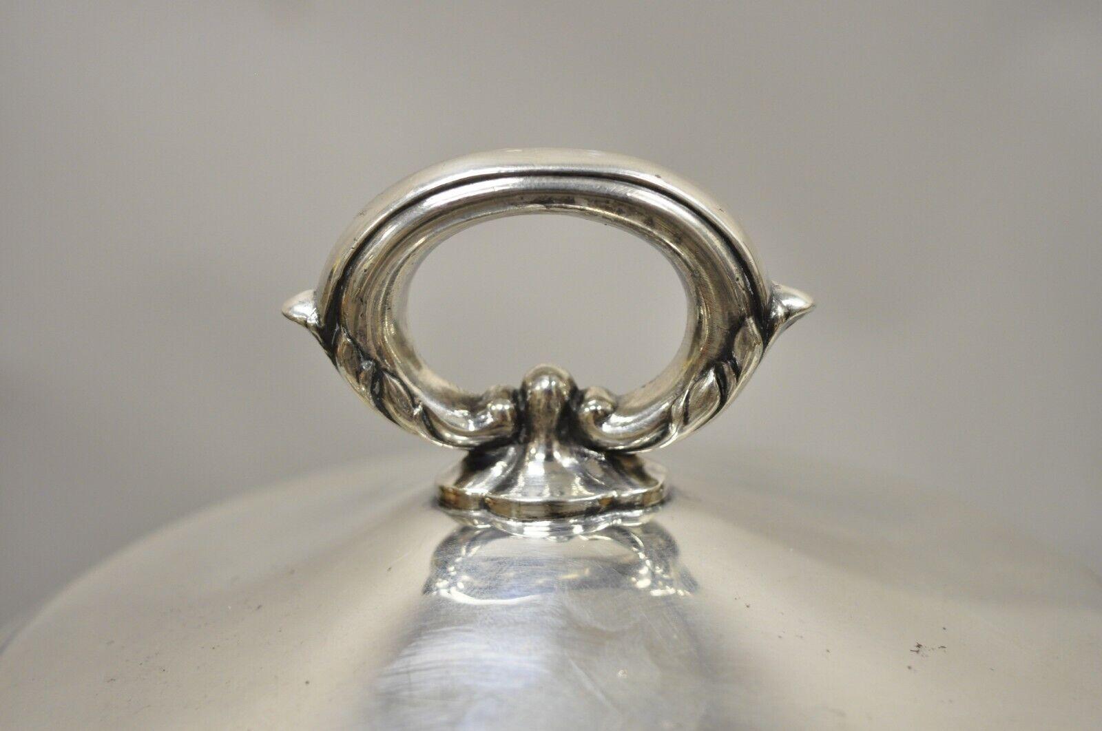 Regency English Silver Mfg Mercury Glass Insulated Liner Lidded Silver Plate Ice Bucket