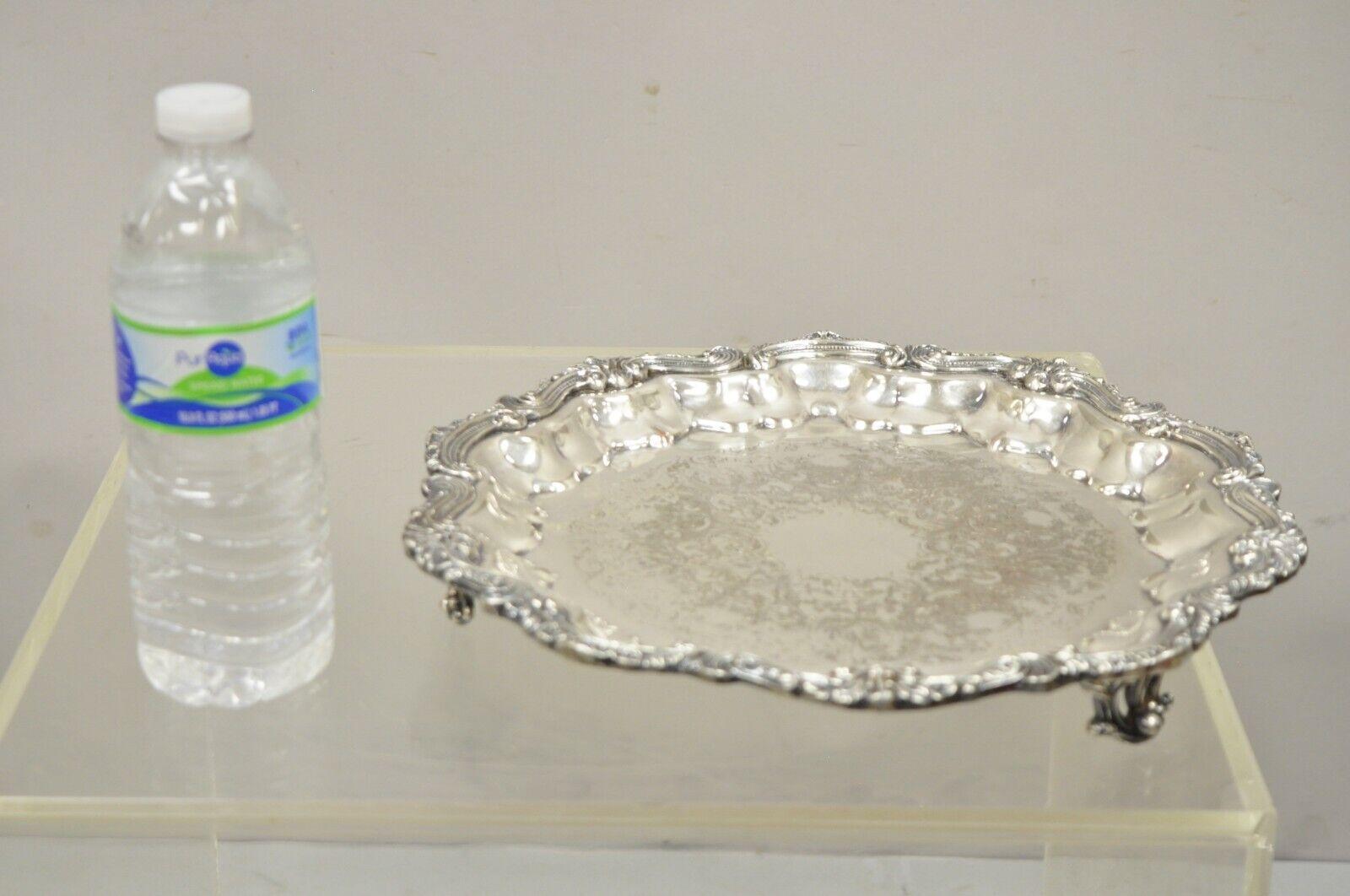 English Silver Mfg Scalloped Edge Regency Style Silver Plated Platter Tray 5