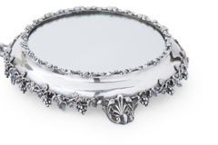 English Silver Mounted / Mirrored Vanity Tray