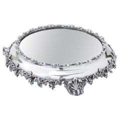 Antique English Silver Mounted / Mirrored Vanity Tray
