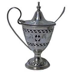 English Silver Mustard Pot London 1924 Mappin and Webb