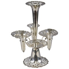 Epergne anglaise en argent ajouré