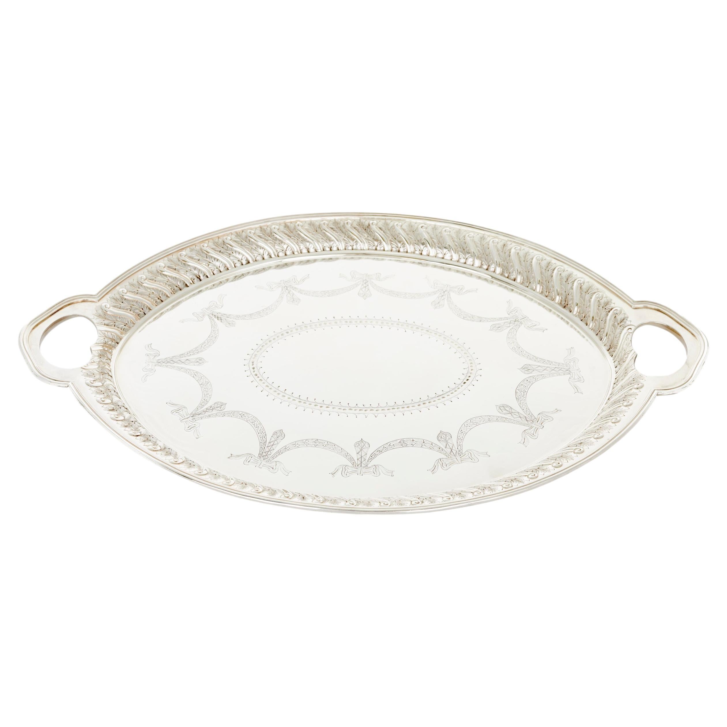 Cubertería de plata inglesa / Bandeja de vajilla