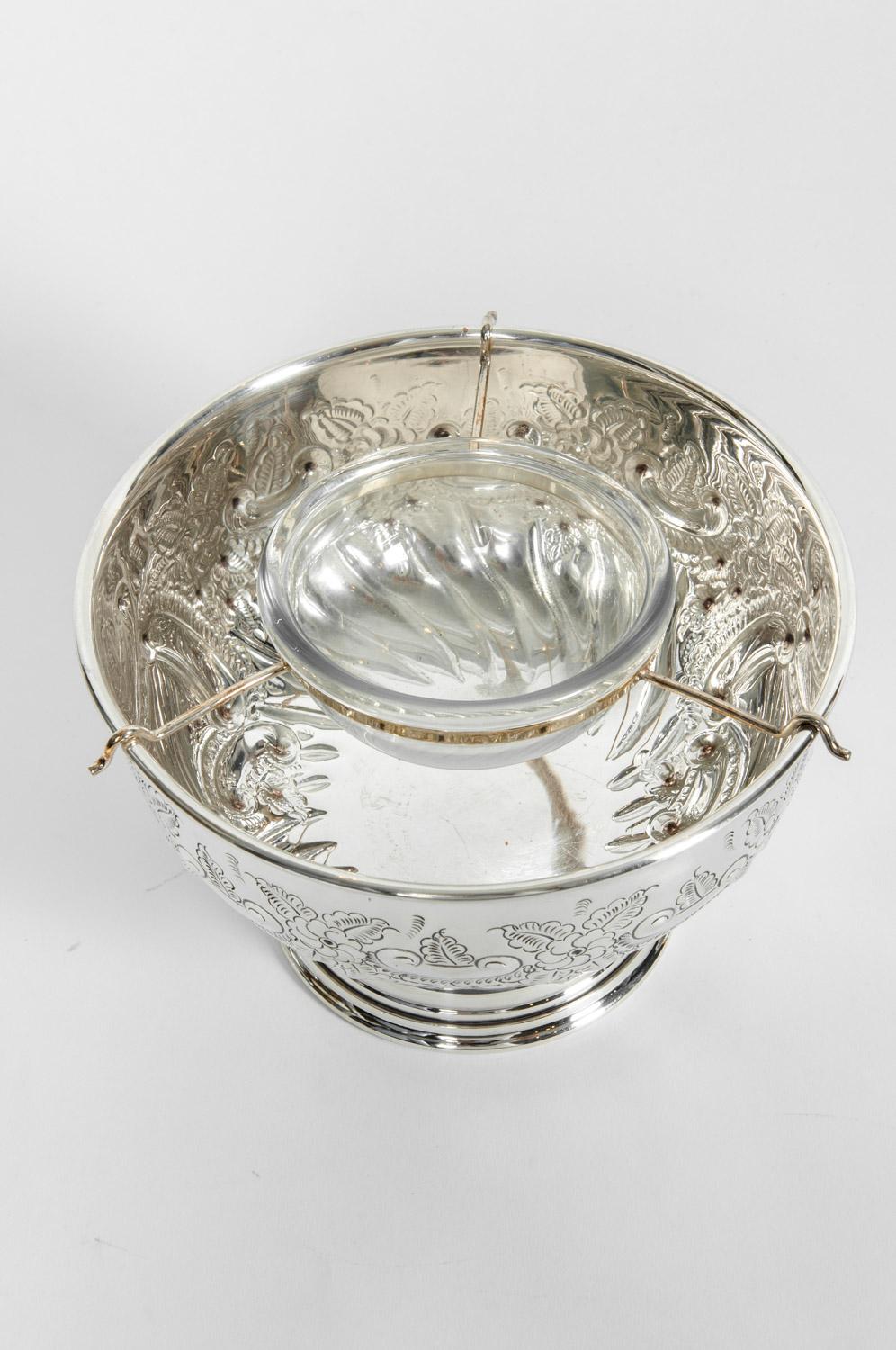 silver caviar dish