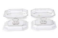English Silver Plate Covered Pair Entree Dishes