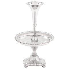 English Silver Plate Decorative Trumpet Vase