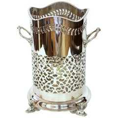 A Silver Silver Plate "Egyptian Motif" Hand Pierce Syphon or Wine Bottle Stand