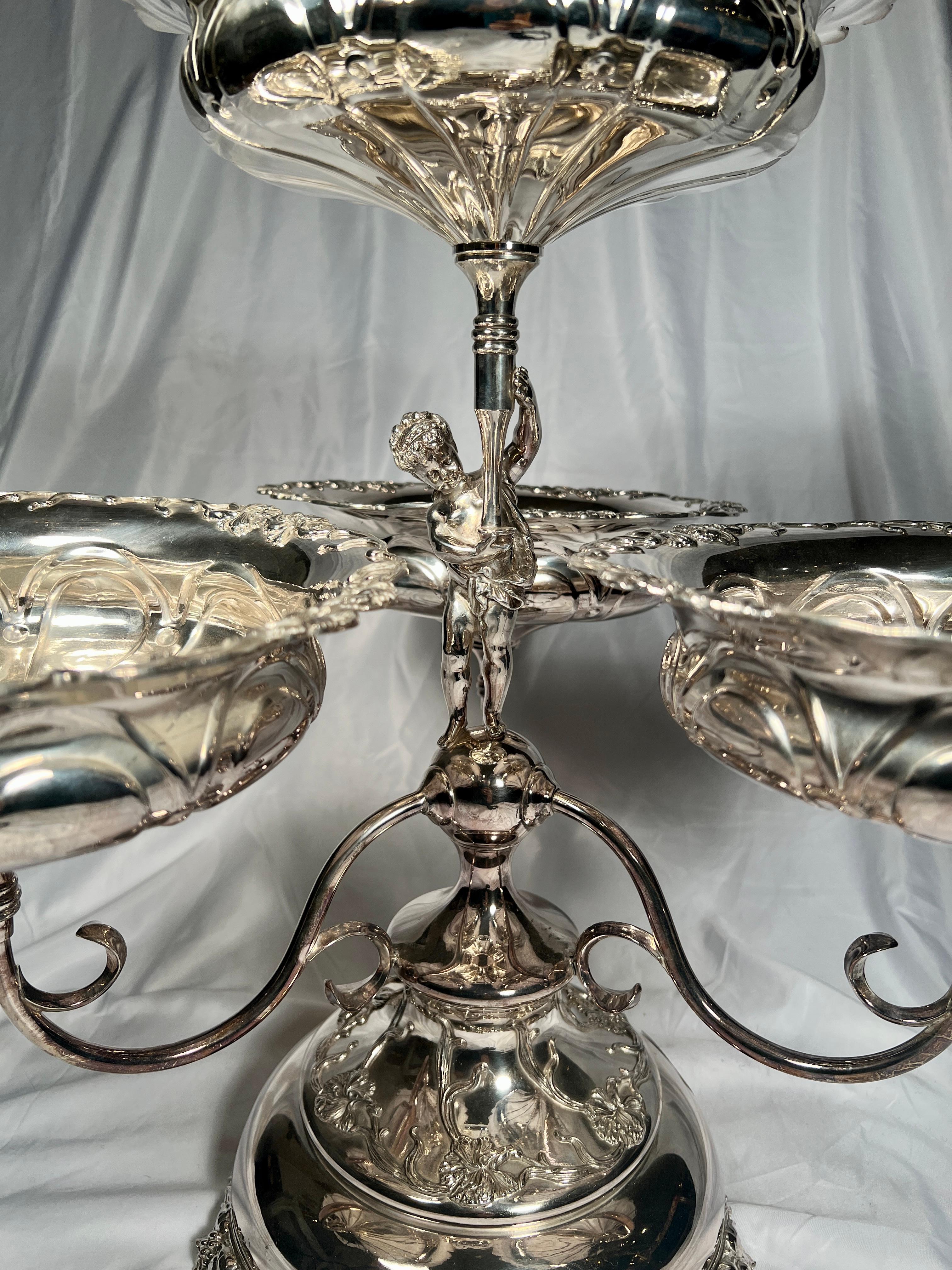 English Silver Plate Epergne circa 1950s For Sale 1