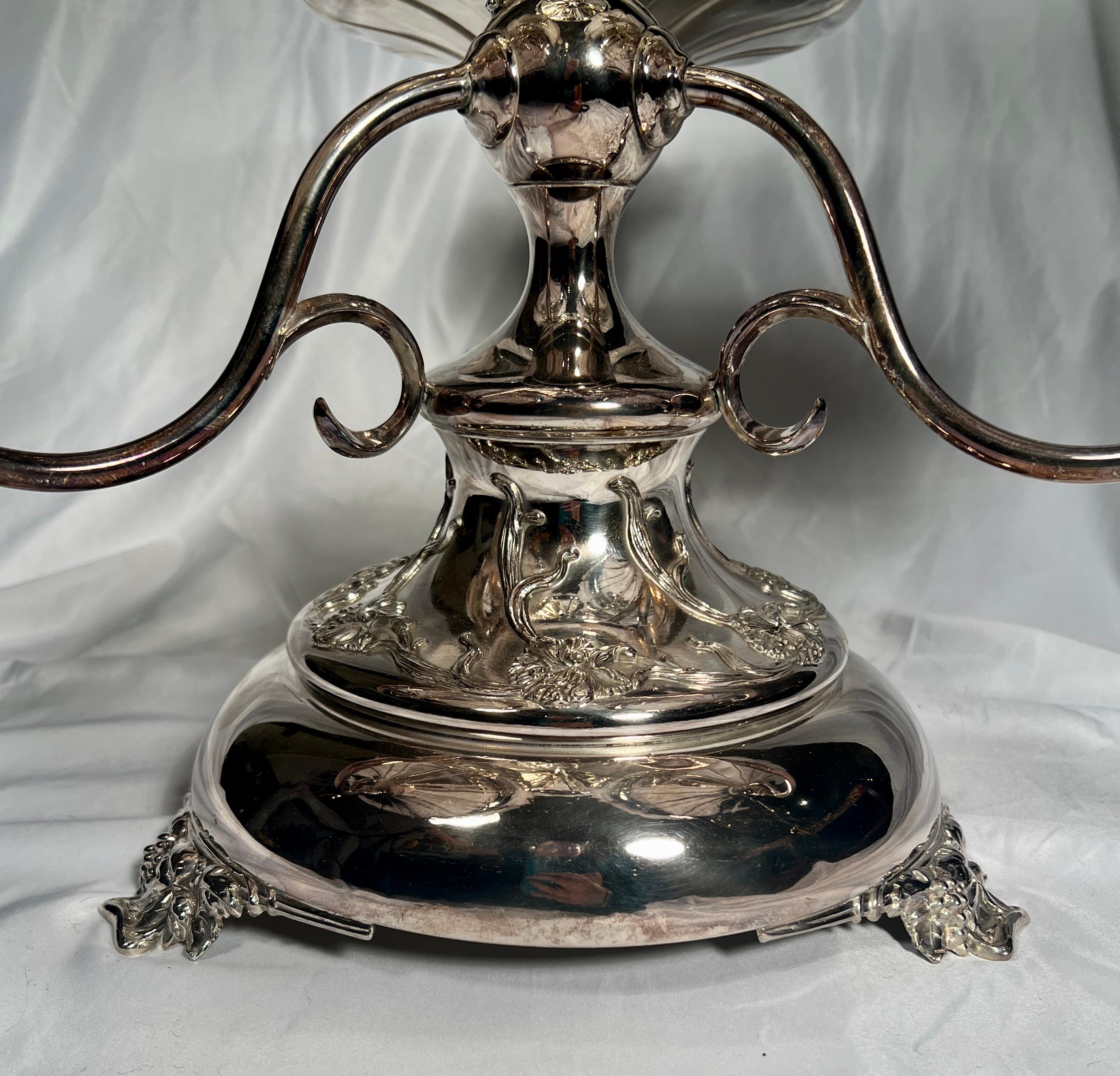 English Silver Plate Epergne circa 1950s For Sale 2