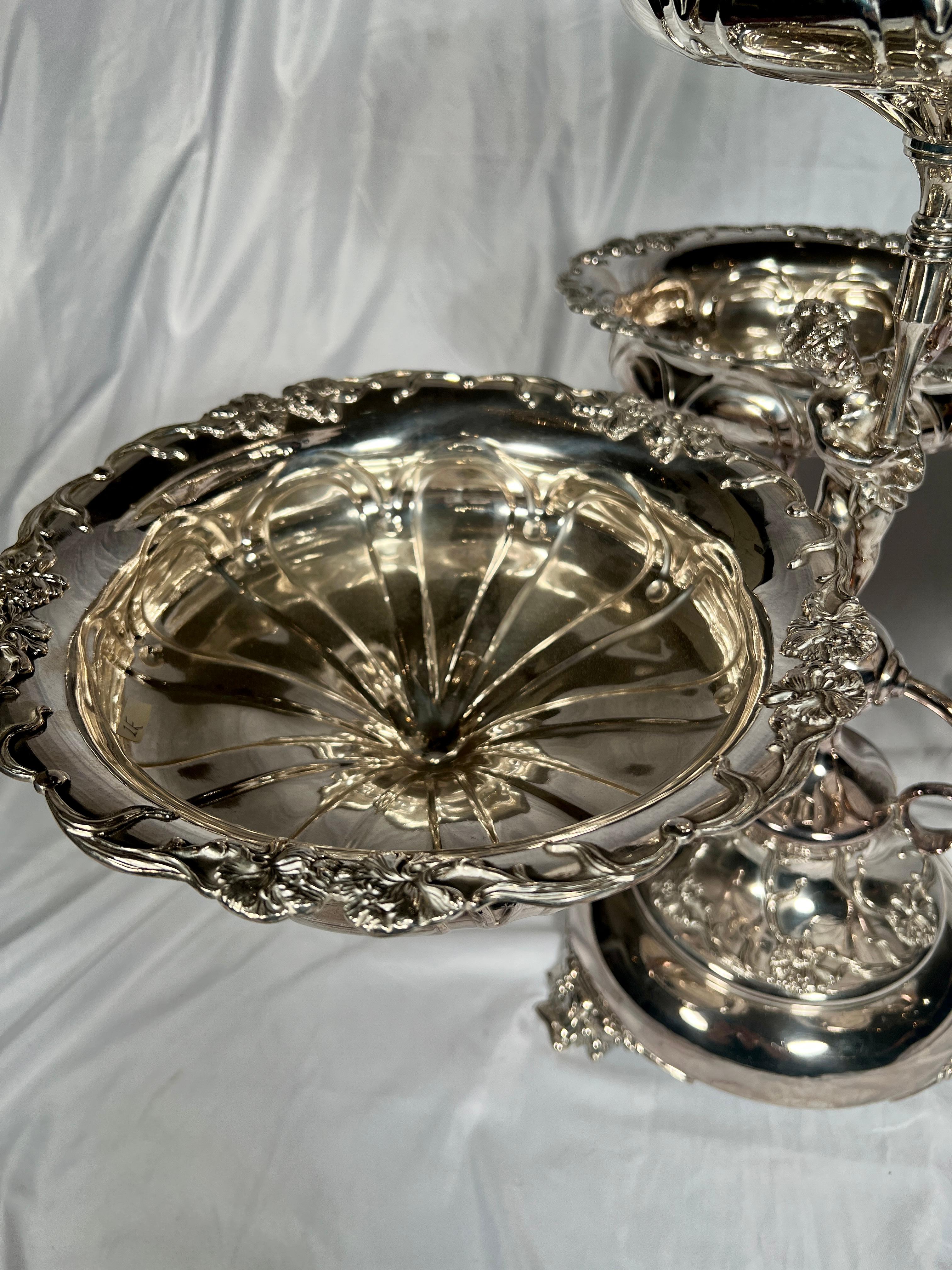 English Silver Plate Epergne circa 1950s For Sale 5