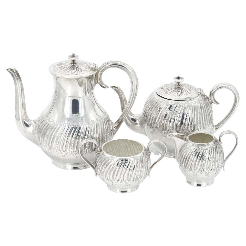 Silver Tea Set Colour Antique Whiting 5 Piece
