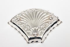 English Silver Plate Fan Shaped Dish