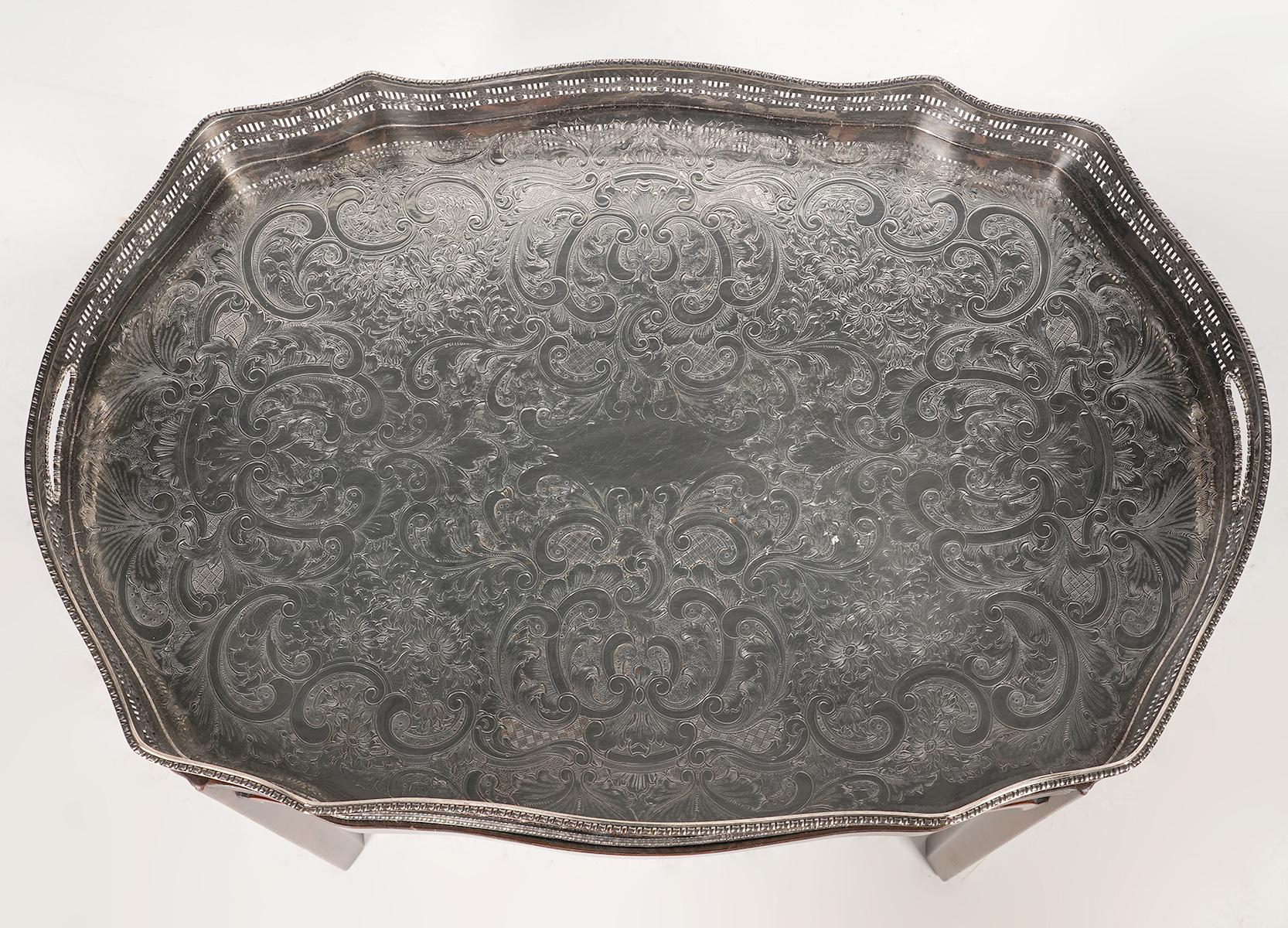 chippendale silver tray